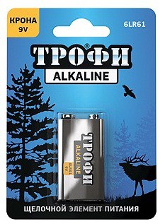 Батарейка Трофи Крона алкалиновая 6LR61-1BL Energy Power Батарейка Трофи Крона алкалиновая 6LR61-1BL Energy Power