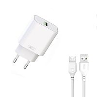 Сетевое зарядное устройство + кабель Micro USB xomobile L103 USB QC3.0 18W белый