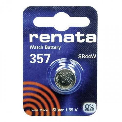 Батарейка Renata R357 SR44W серебряно-цинковая часовая Батарейка Renata R357 SR44W серебряно-цинковая часовая