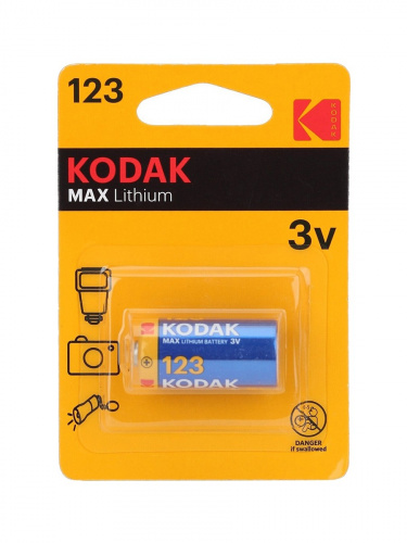 Батарейка Kodak литиевая CR123 Max Lithium Батарейка Kodak литиевая CR123 Max Lithium