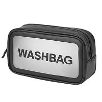 Сумочка косметичка клатч пенал Washbag черная 20,5*7*13см