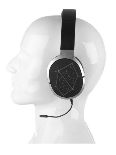 Наушники беспроводные накладные игровые Qumo Excellence Gray BT 0032 подсветка съемный микрофон черно-серые фото 2