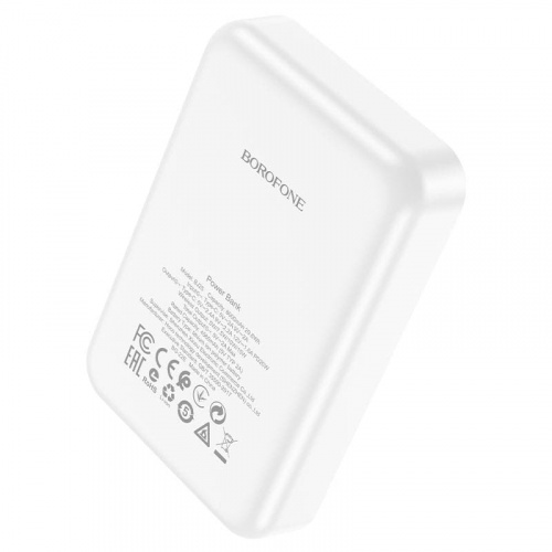 Внешний аккумулятор повербанк Power bank Borofone BJ25 8000mAh с беспроводной зарядкой белый фото 3 Внешний аккумулятор повербанк Power bank Borofone BJ25 8000mAh с беспроводной зарядкой белый фото 3