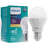 Лампа светодиодная Philips ESS LEDBuld 11W E27 3000K 230V A60 теплый белый свет
