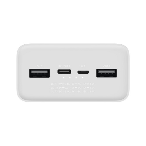 Внешний аккумулятор повербанк Xiaomi Mi Power Bank 3 30000mAh Quick Charge Version белый