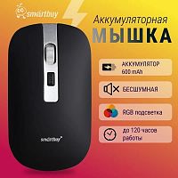 Мышь беспроводная Smartbuy 402CAG беззвучная с зарядкой от USB 600mAh черная (SBM-402CAG-K)