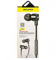 Наушники Awei L1 Super Bass серые с микрофоном и сменными насадками