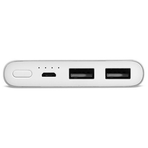 Внешний аккумулятор повербанк Xiaomi Mi Power Bank 2 10000mAh серебро фото 2