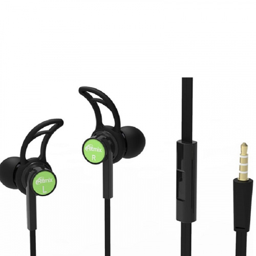 Наушники Ritmix RН-126M black-lignt green Наушники Ritmix RН-126M black-lignt green