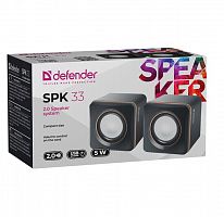 Акустическая система 2,0 DEFENDER SPK 33 черный+оранжевый 5W 