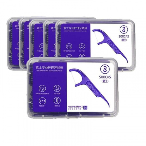 Зубная нить ми сяоми ксиоми Dental Floss Pick 50шт фиолетовая фото 5 Зубная нить ми сяоми ксиоми Dental Floss Pick 50шт фиолетовая фото 5