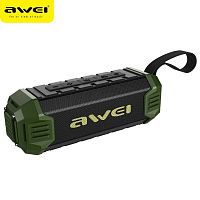 Колонка Awei Y280 BT Блютуз влагозащищенная черная с зеленым 4000mAh