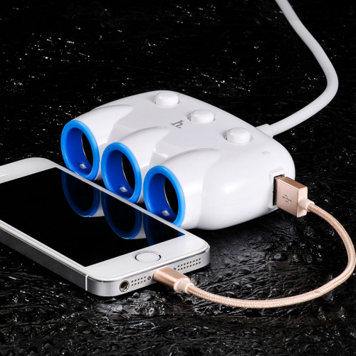 Разветвитель HOCO C1 3 прикуривателя + 2USB 3,1A фото 6 Разветвитель HOCO C1 3 прикуривателя + 2USB 3,1A фото 6