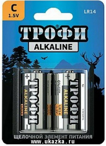 Батарейка Трофи алкалиновая LR14-2BL Energy Power Батарейка Трофи алкалиновая LR14-2BL Energy Power