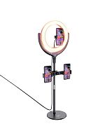 Кольцевая светодиодная LED лампа 30см со штативом Hoco LV01 с функцией беспроводной зарядки черная