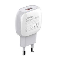Сетевое зарядное устройство + кабель Micro USB LDNIO A1306Q 1USB QC 3.0 белый