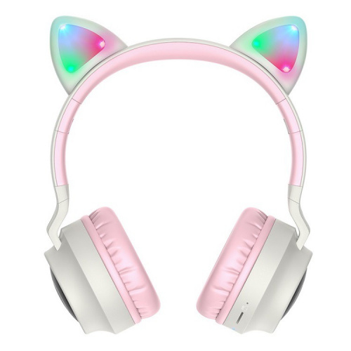 Наушники беспроводные накладные HOCO W27 Cat ear с ушками серые