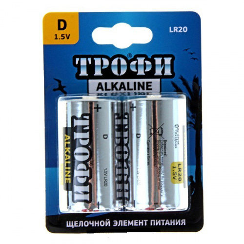 Батарейка Трофи алкалиновая LR20-2BL Energy Power