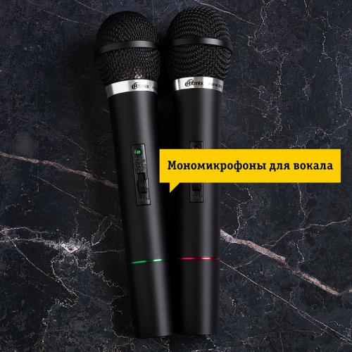 Беспроводная микрофонная система Ritmix RWM-210 черный фото 3 Беспроводная микрофонная система Ritmix RWM-210 черный фото 3