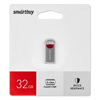 Флеш-накопитель Smartbuy MC8 Metal серебро с красным 32Gb