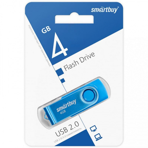 Флеш-накопитель Smartbuy Twist синий 4Gb фото 2 Флеш-накопитель Smartbuy Twist синий 4Gb фото 2