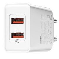 Сетевое зарядное устройство Адаптер Блок питания Baseus Speed Mini USB QC3.0 18W белое CCFS-W02