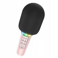 Универсальный микрофон-колонка караоке Borofone BFK2 Elf BT Блютуз розовая