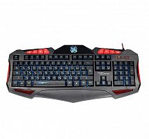 Клавиатура проводная игровая Qumo Axe K03, 104+14 клавиш, подсветка общая+кнопок 7 цветов