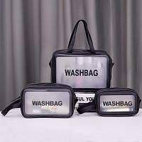 Сумочка косметичка клатч пенал Washbag черная 29,5*10,5*20см