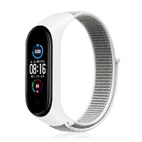 Ремешок для Mi Band 5/Mi Band 6 нейлоновый с липучкой белый