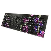 Клавиатура проводная Smartbuy 223 USB с принтом Flowers черная SBK-223U-F-FC