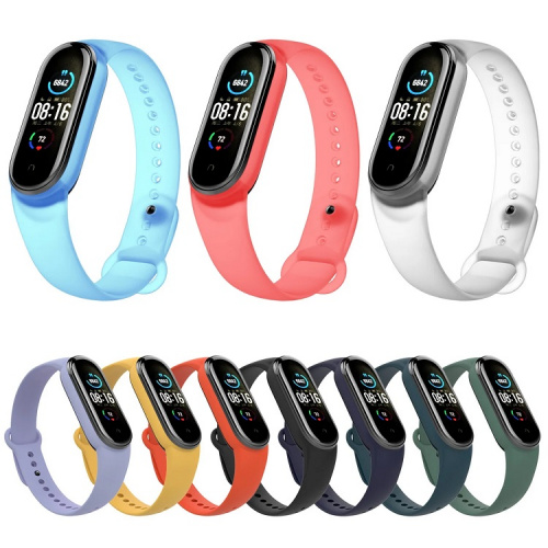Ремешок для Mi Band 5/Mi Band 6/Mi Band 7 Red Line двухцветный черный с красной окантовкой