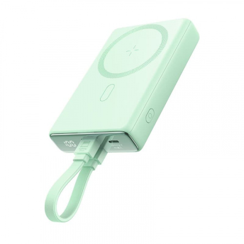 Внешний аккумулятор повербанк Power bank Joyroom JR-PBM01 10000mAh PD 20W с магнитом для magsafe зеленый Внешний аккумулятор повербанк Power bank Joyroom JR-PBM01 10000mAh PD 20W с магнитом для magsafe зеленый