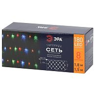 Гирлянда Эра ENIS-01M LED Сеть 1,8х1,5м, мультиколор  8 режимов, мультирежим, 180 LED, IP20 220V
