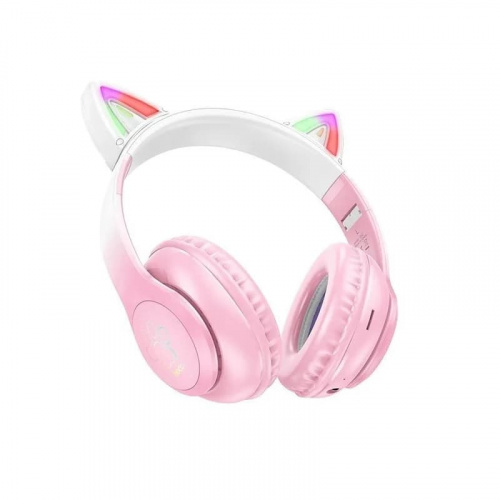 Наушники беспроводные накладные HOCO W42 Cat ear с ушками Cherry blossom цветущая вишня фото 7 Наушники беспроводные накладные HOCO W42 Cat ear с ушками Cherry blossom цветущая вишня фото 7