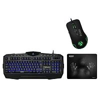 Набор проводной игровой Qumo Wartiime K51/M67 клавиатура 104+10 клавиш+мышь, подсветка