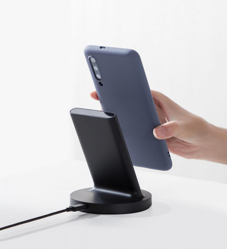 Беспроводное зарядное устройство Xiaomi Mi Wireless Charging Stand 20W черное фото 6