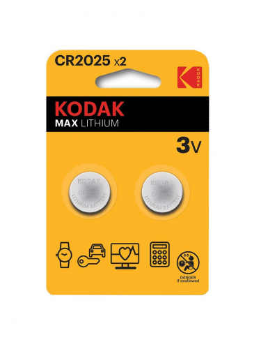 Батарейка Kodak литиевая CR2025-2BL Батарейка Kodak литиевая CR2025-2BL