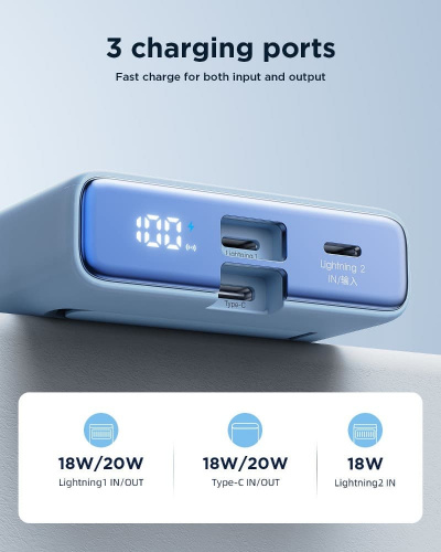 Внешний аккумулятор повербанк Power bank Joyroom JR-PBM01 10000mAh PD 20W с магнитом для magsafe зеленый фото 4 Внешний аккумулятор повербанк Power bank Joyroom JR-PBM01 10000mAh PD 20W с магнитом для magsafe зеленый фото 4