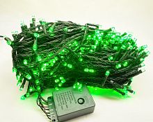 Гирлянда светодиодная 30 м, провод черный, LED-400, 220V, 8 режимов, зеленая