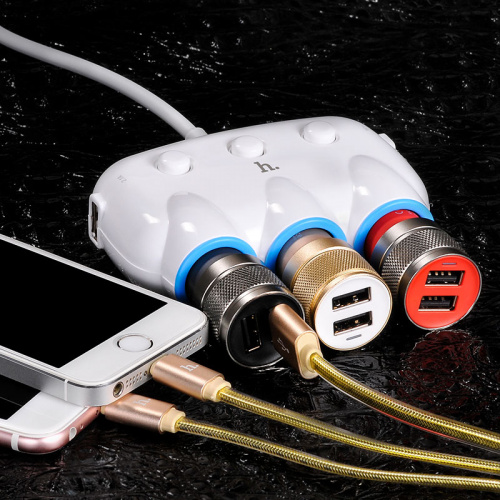 Разветвитель HOCO C1 3 прикуривателя + 2USB 3,1A фото 7 Разветвитель HOCO C1 3 прикуривателя + 2USB 3,1A фото 7