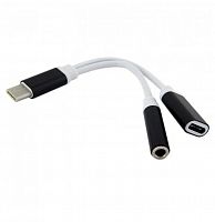 Адаптер переходник с Type-C USB на Jack 3.5 и Type-C USB X-Hanz HD-AT902 черный