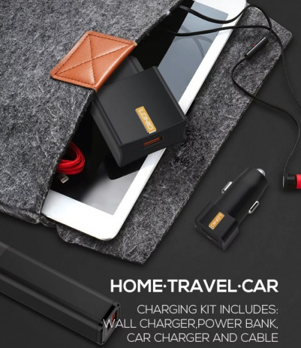 Комплект 3 в 1 LDNIO CC200 АЗУ+СЗУ+Аккумулятор 2600mAh 2A Black фото 2