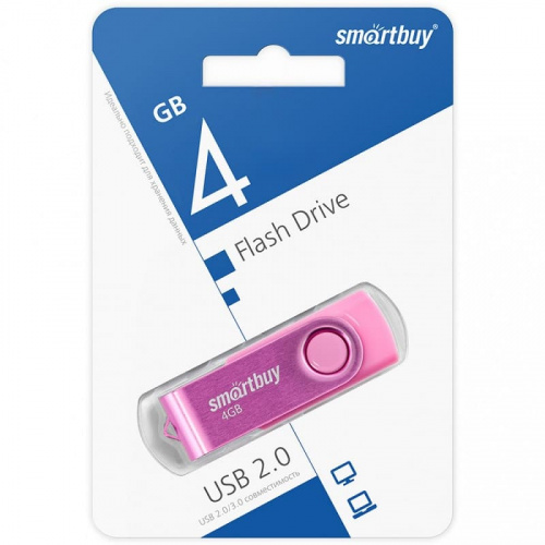 Флеш-накопитель Smartbuy Twist розовый 4Gb фото 2