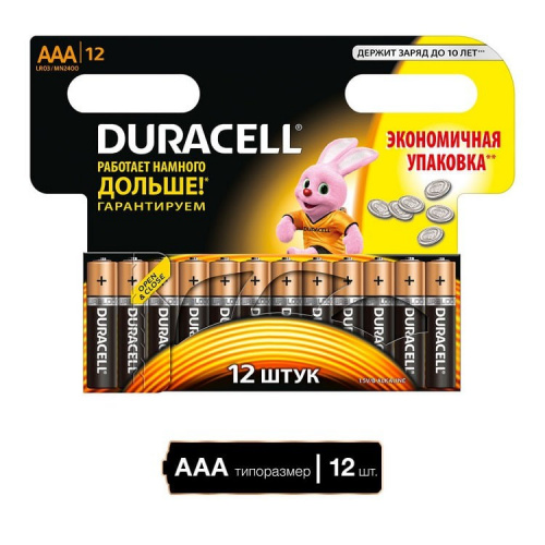 Батарейка Duracell алкалиновая LR03-12BL Basic Батарейка Duracell алкалиновая LR03-12BL Basic