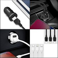 Автомобильное зарядное устройство + кабель Type-C USB xomobile TZ08 2USB 2,1A белый