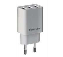 Сетевое зарядное устройство Адаптер Блок питания Defender UPA-31 3USB 3.1A белое 