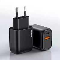 Сетевое зарядное устройство Адаптер Блок питания Joyroom L-QP204 20W PD+QC3.0 / Type-C USB-C+USB  черное