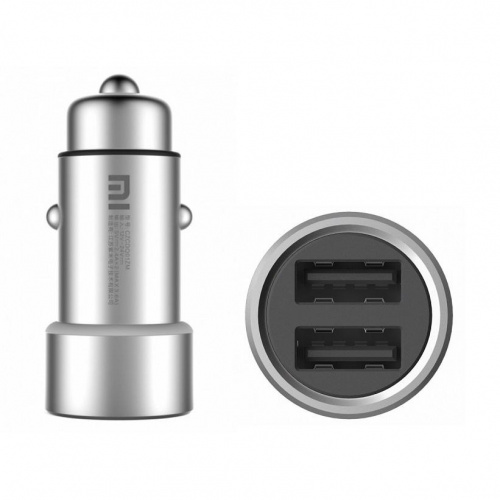 Автомобильное зарядное устройство Xiaomi MI Car charger 2 QC3.0 2USB 4.5A серебро