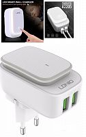 Сетевое зарядное устройство + кабель Micro USB LDNIO A2205 LED 2USB 2,4A белый 